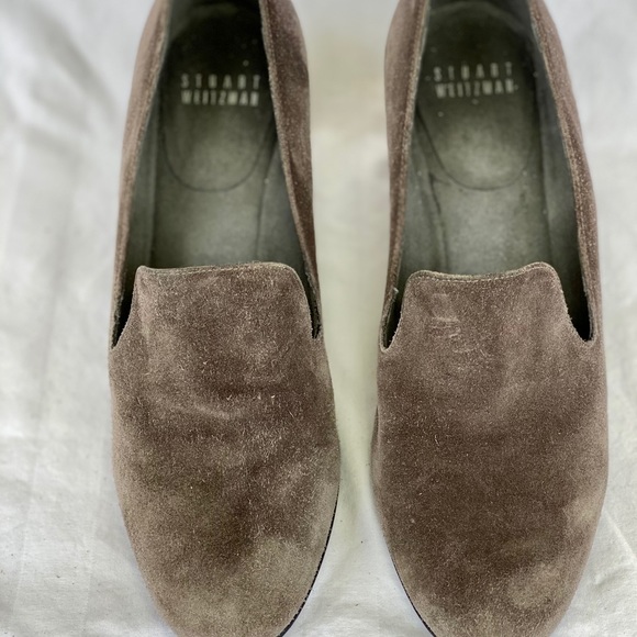 Stuart Weizmann gray suede Arise wedges Sz. 6.5 M - Picture 2 of 9